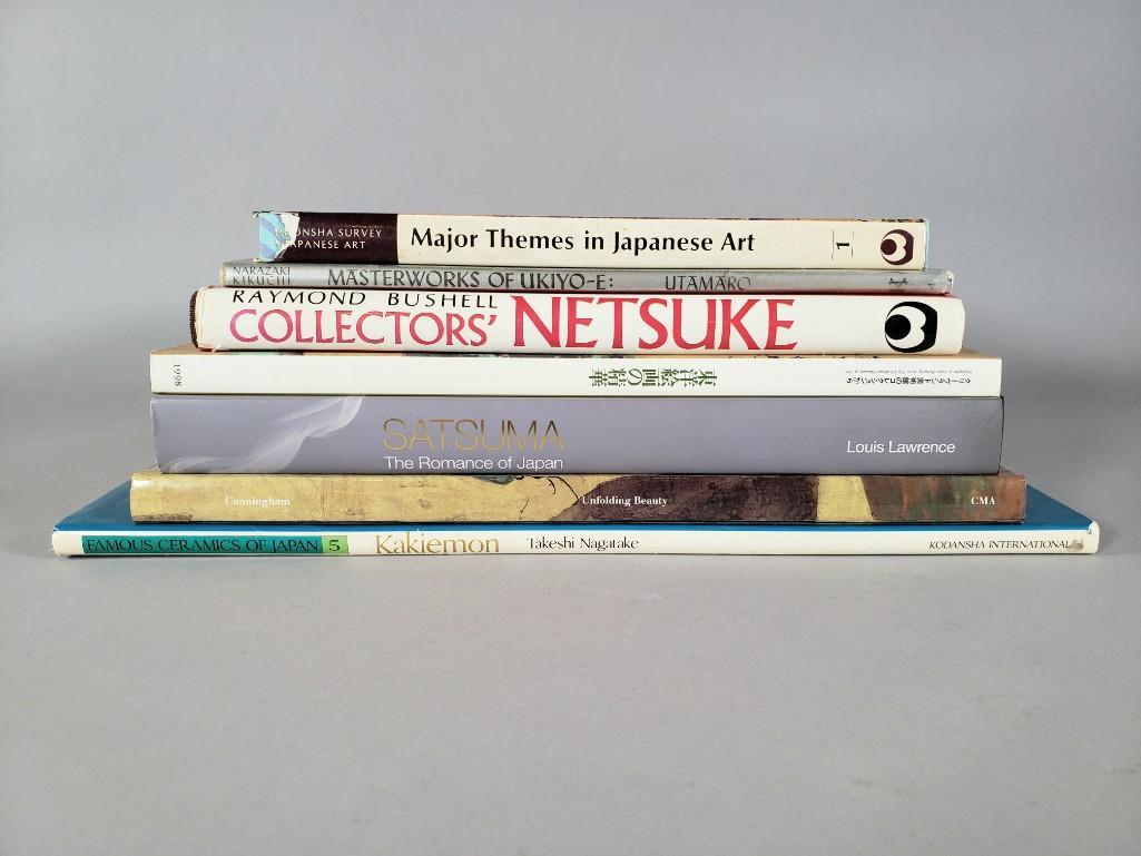 Seven Volumes Regarding Japanese Art: Lawrence, Louis. Satsuma, The Romance of Japan, Meiji-Satsuma Publications, Tarzana, CA. Bushell, Raymond. Collectorsâ€™ Netsuke, Wetherill, NY, 1986. Yoshikawa, Itsuji. Major Themes in Japanese 