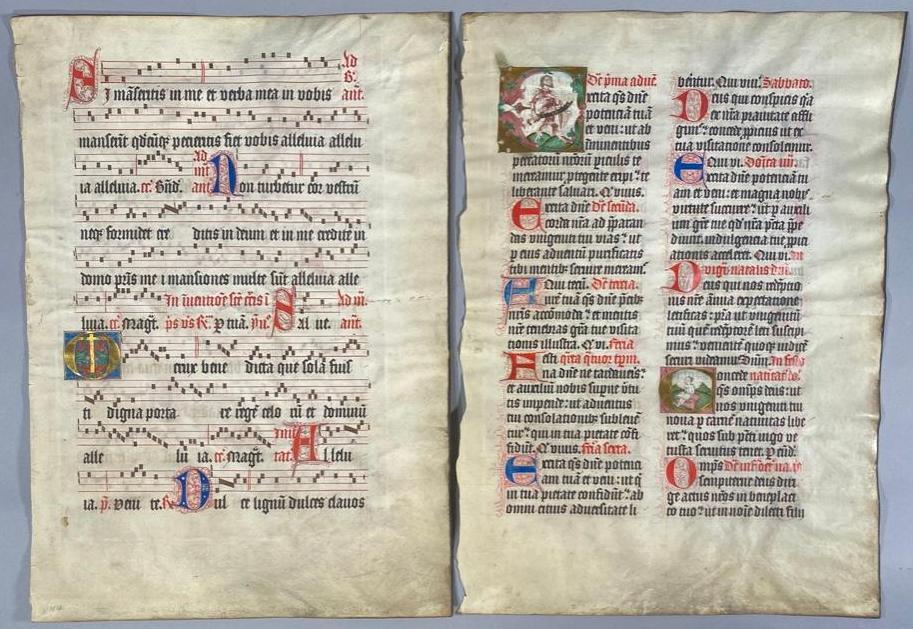 Two Antiphonary Leaves, Historiated Initials (1 of 5)