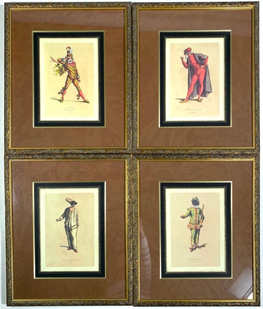 Four Framed Commedia Dell'Arte Figures (1 of 8)