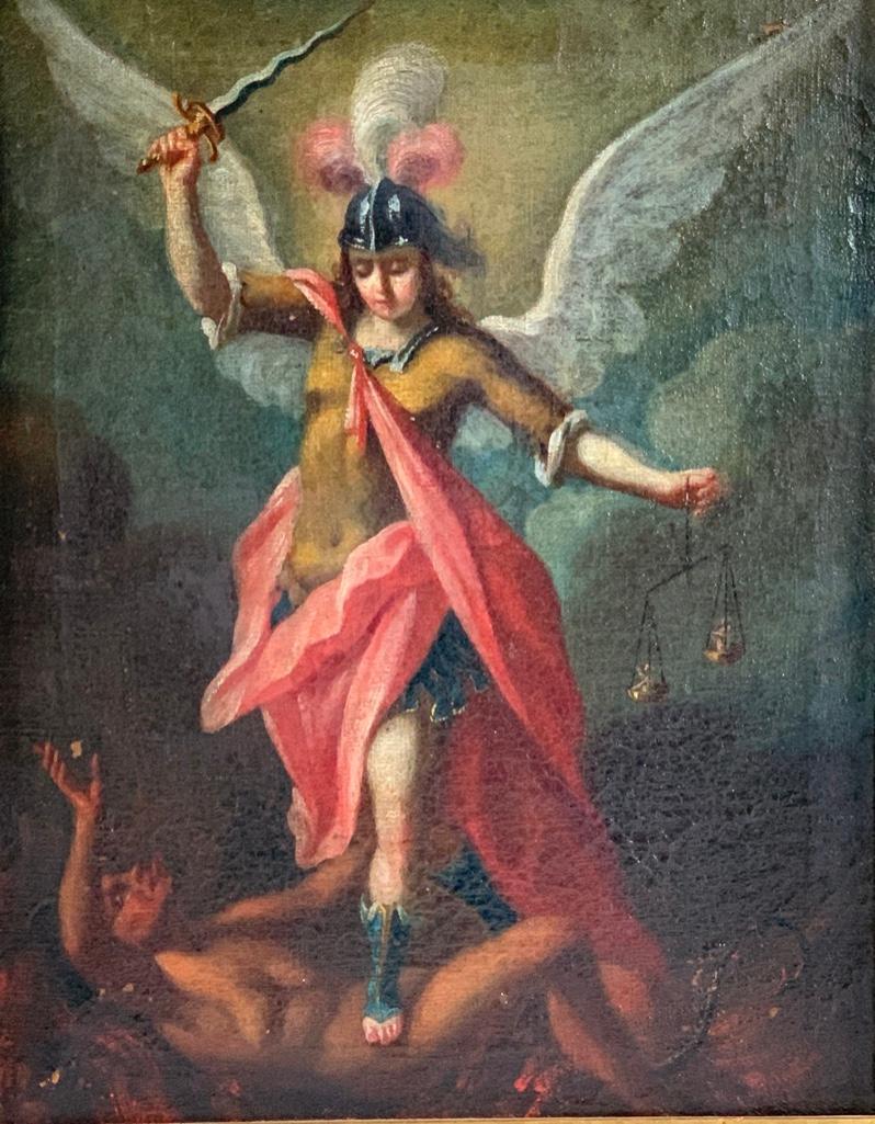 Cuzco School Oil, St. Michael The Archangel (1 of 9)