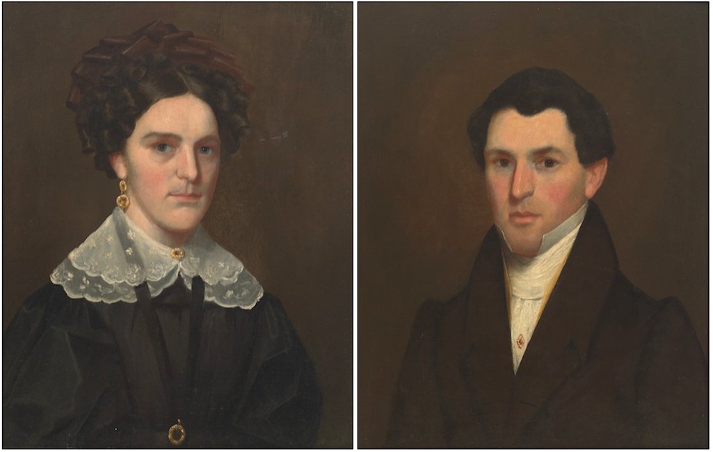 19thc. American School, Pair of Portraits (1 of 11)