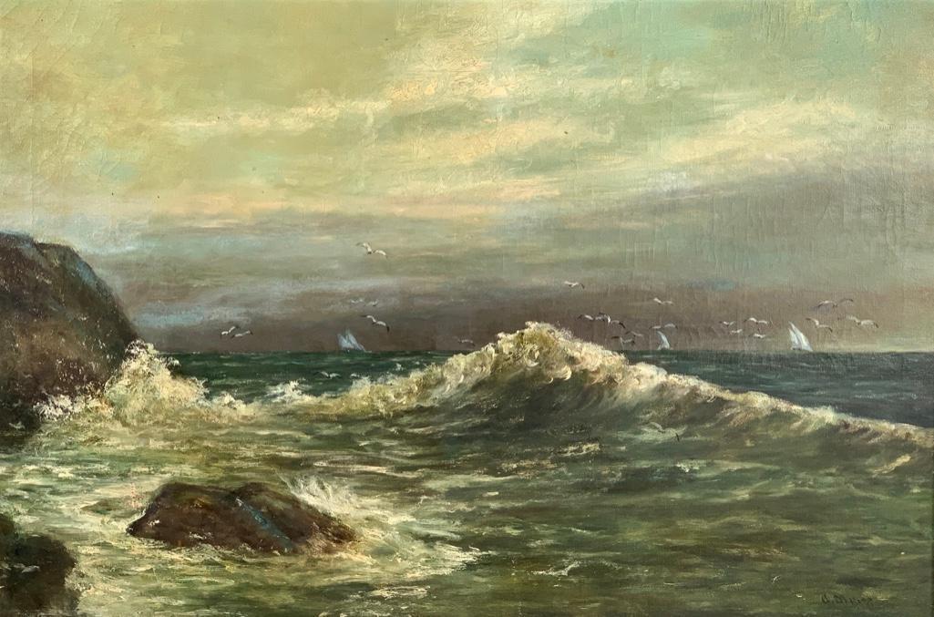 A.M. Hall Oil, Seascape, Coming Storm (1 of 9)