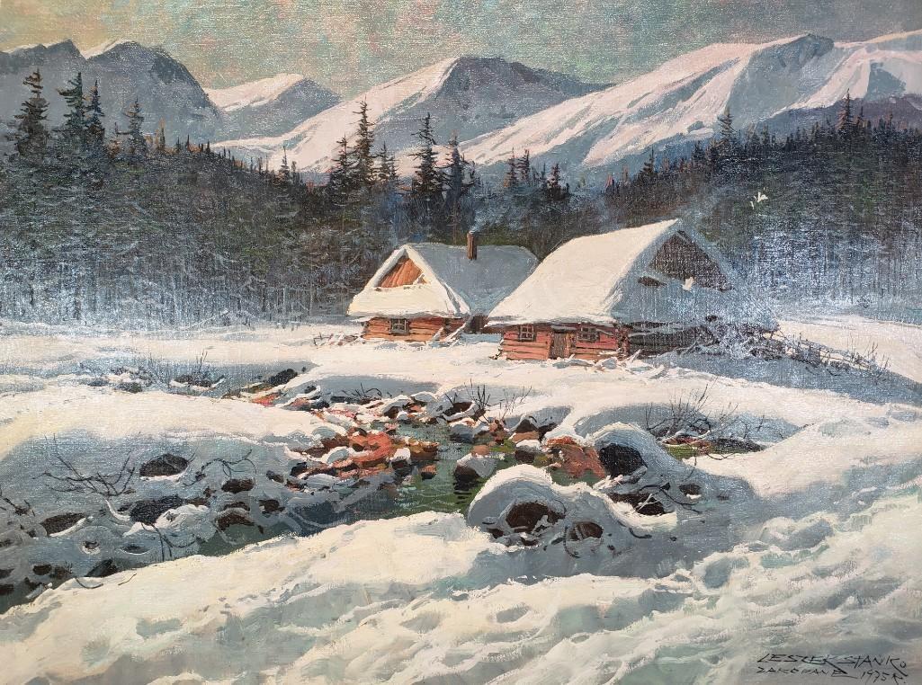 Leszek Stanko Oil, Huts in Winter, Zakopane, Poland (1 of 6)
