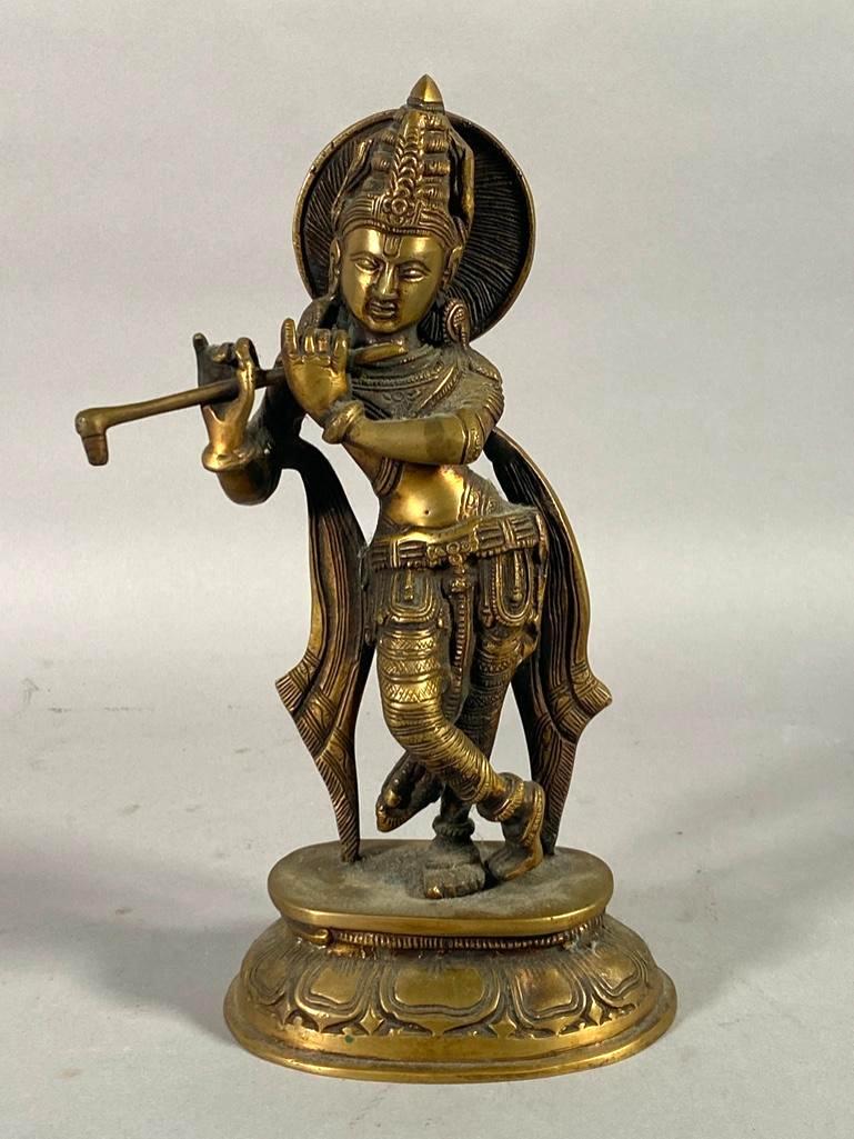 Indian Bronze Figure of Krishna Venugopala (1 of 7)