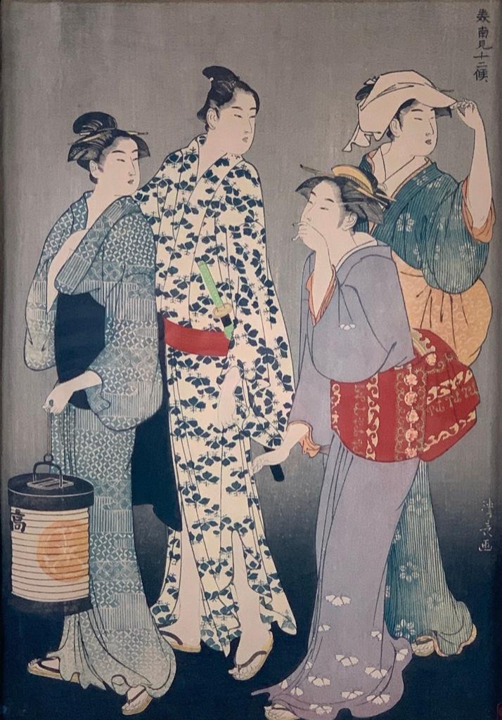 Japanese Color Woodblock Print, Torii Kiyonaga (1 of 7)