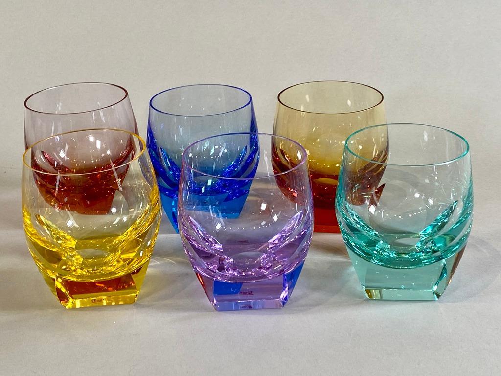 Set of Six Moser Crystal Double Old Fashion Glasses (1 of 8)