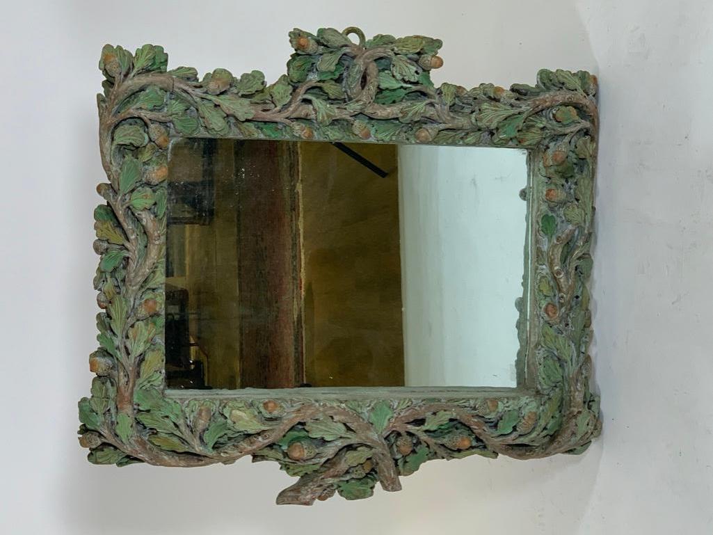 English Carved and Painted Pine Mirror, possibly 19thc. (1 of 11)