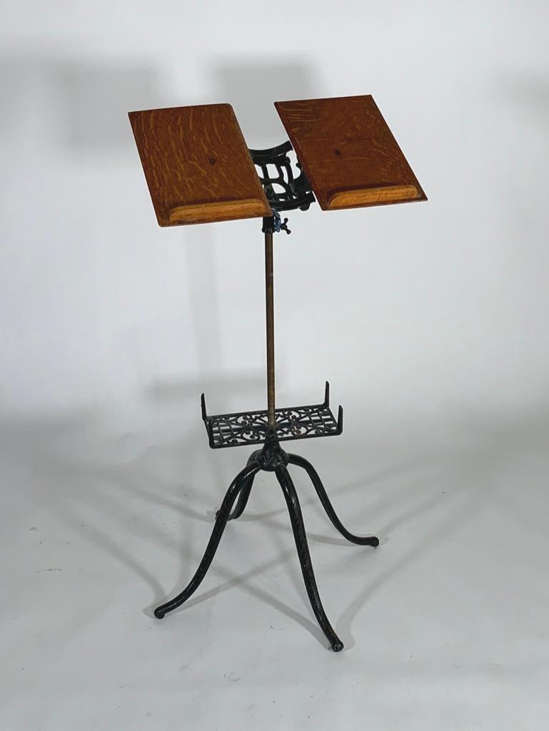 Victorian Oak and Cast Iron Book Stand (1 of 5)