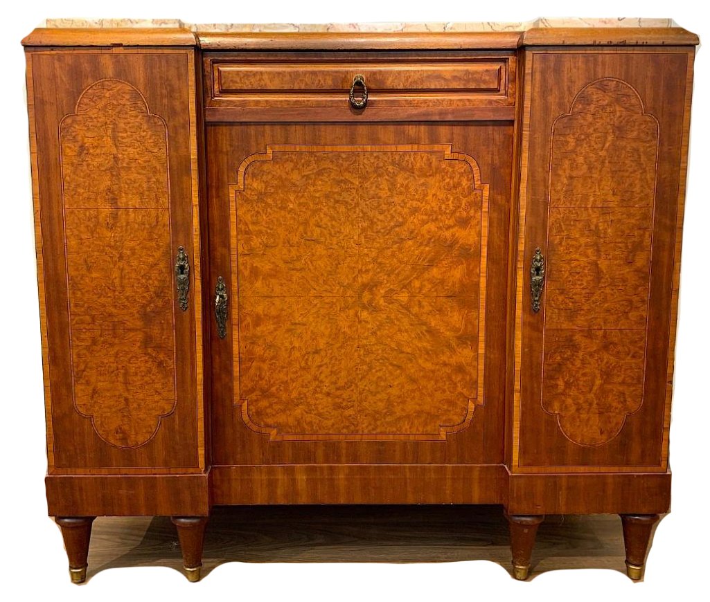1940's French Marble Top Console Cabinet (1 of 14)
