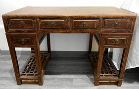 Chinese Jumu Wood Desk with Marble (1 of 18)