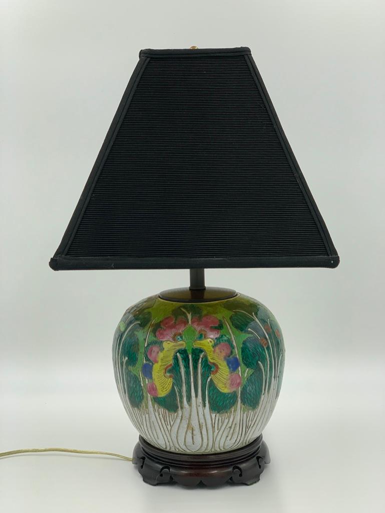 Chinese Polychrome Vase Fitted as Table Lamp (1 of 7)