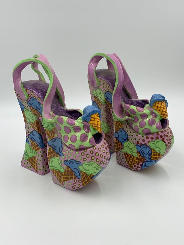 A Pair of Ceramic Ice Cream Shoes, J.Buonagurio, 1973 (1 of 8)