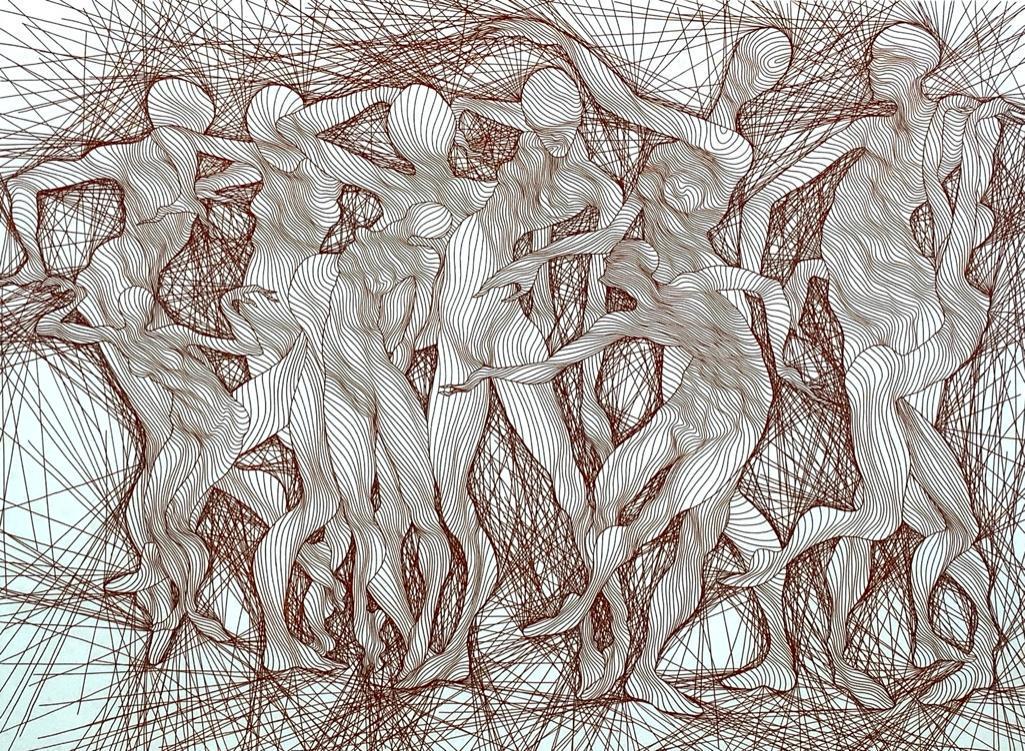 Guillaume Azoulay Etching, "Manipulation" (1 of 8)