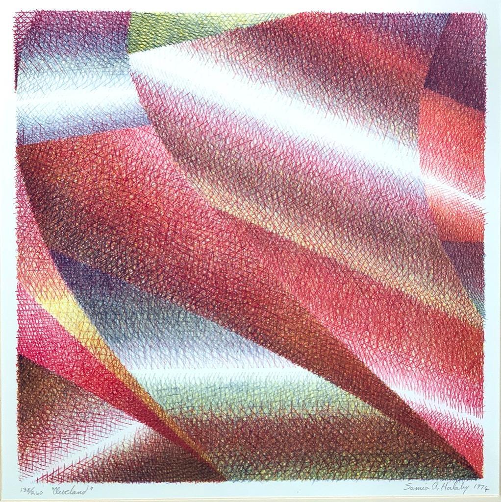 Samia Halaby Lithograph "Cleveland" (1 of 8)