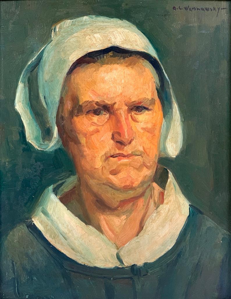Abel G. Warshawsky Oil, "Peasant Woman" (1 of 7)