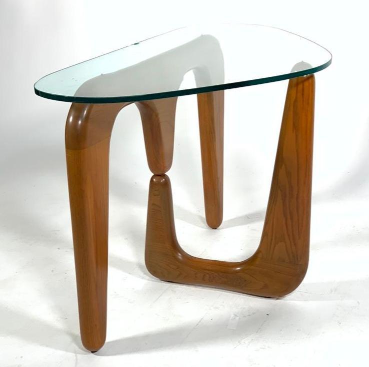 Noguchi Style Walnut and Glass Occasional Table (1 of 6)