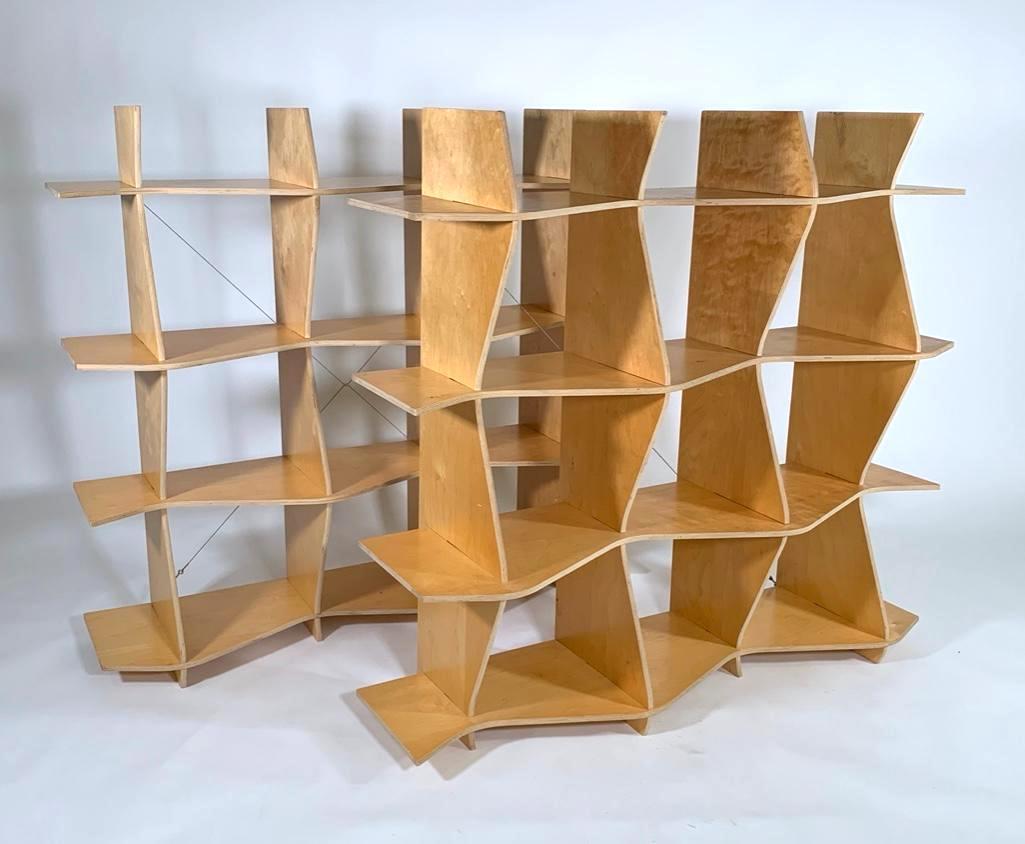 Pair Italian Modern Laminate Bookcases (1 of 4)