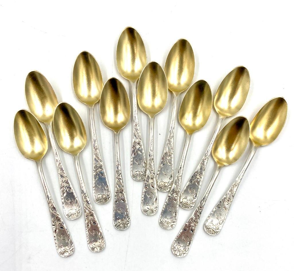 Twelve Towle Clover Pattern Coffee Spoons (1 of 3)