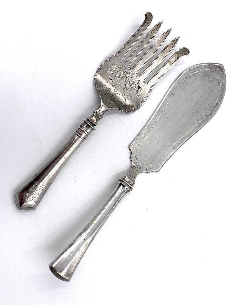 Austro Hungarian Silver Fish Server and Fork (1 of 3)