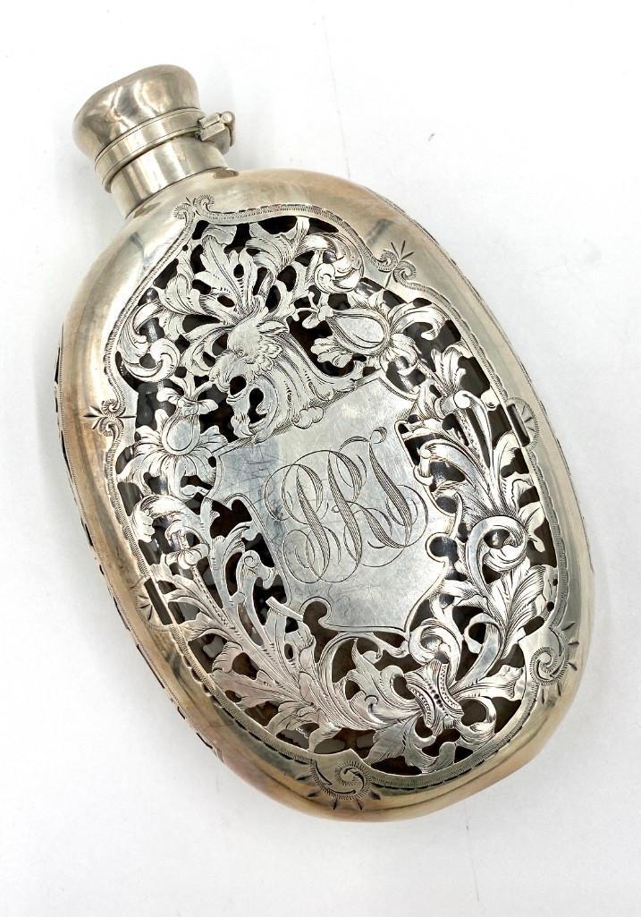 Gorham Sterling Silver Overlay Flask (1 of 4)