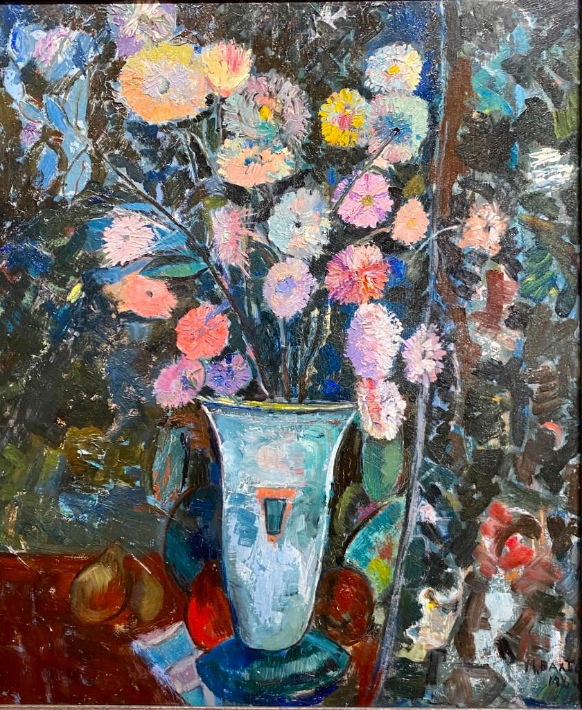 Michael Baxte Oil, Still Life with Vase of Flowers (1 of 9)