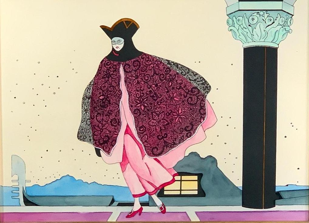 Venetian Masquerade, Hand Colored Print (1 of 9)