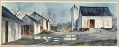 Don Getz Watercolor, Farm After a Rain