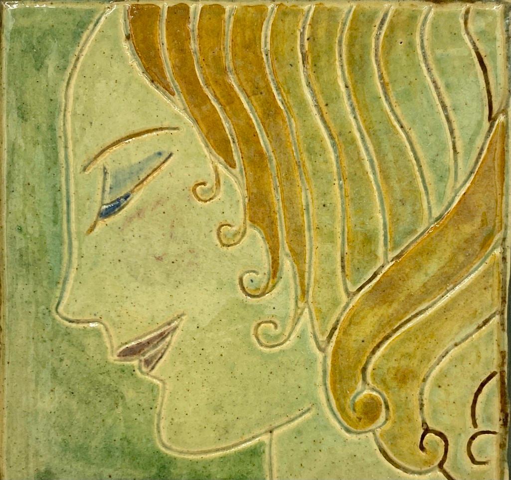 Art Deco Incised Tile By DG (1 of 4)