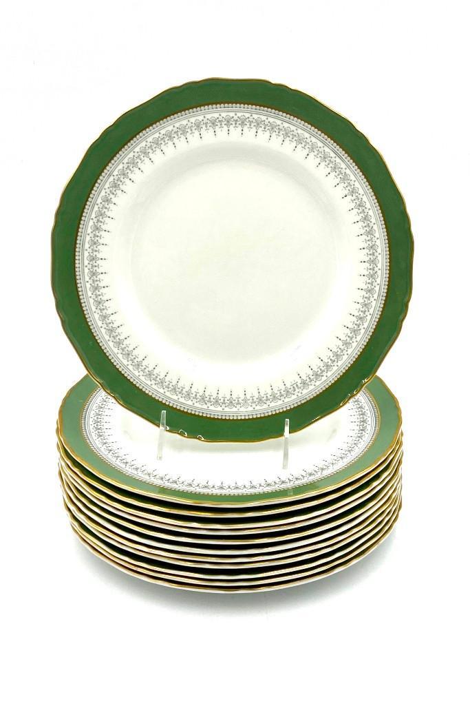 Twelve Royal Worcester Dinner Plates, Regency Pattern (1 of 9)