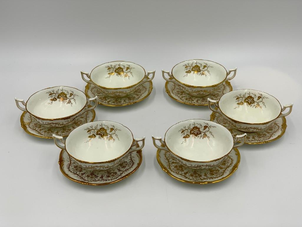 Six Royal Cauldon King's Plate Pattern Cream Soups and (1 of 6)
