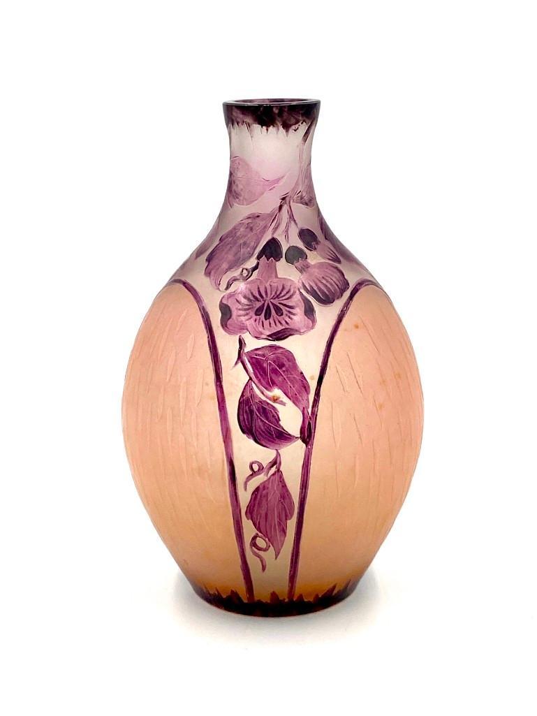 Val St.Lambert Cameo and Enameled Glass Vase (1 of 7)