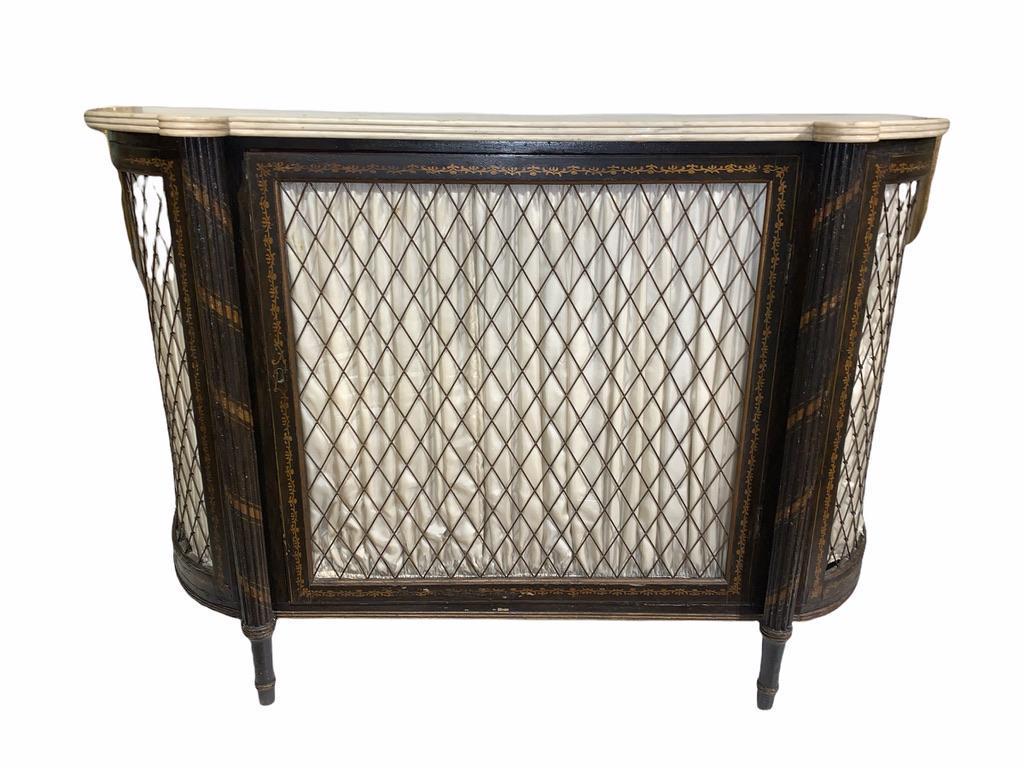 English Regency Faux Bois Marble Top Console Cabinet (1 of 14)