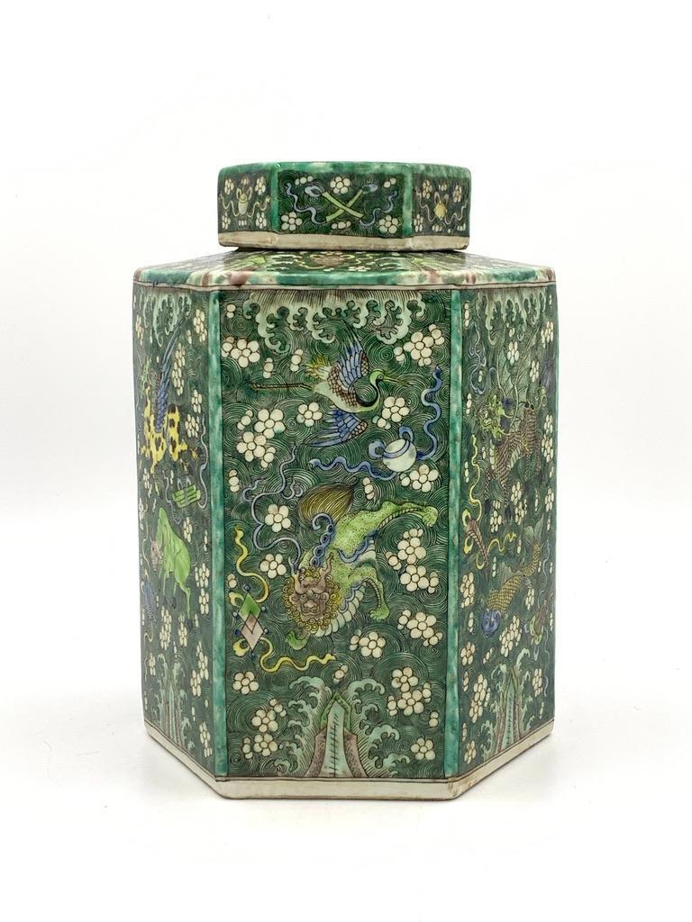Chinese Kangxi Style Famille Verte Tea Caddy (1 of 11)
