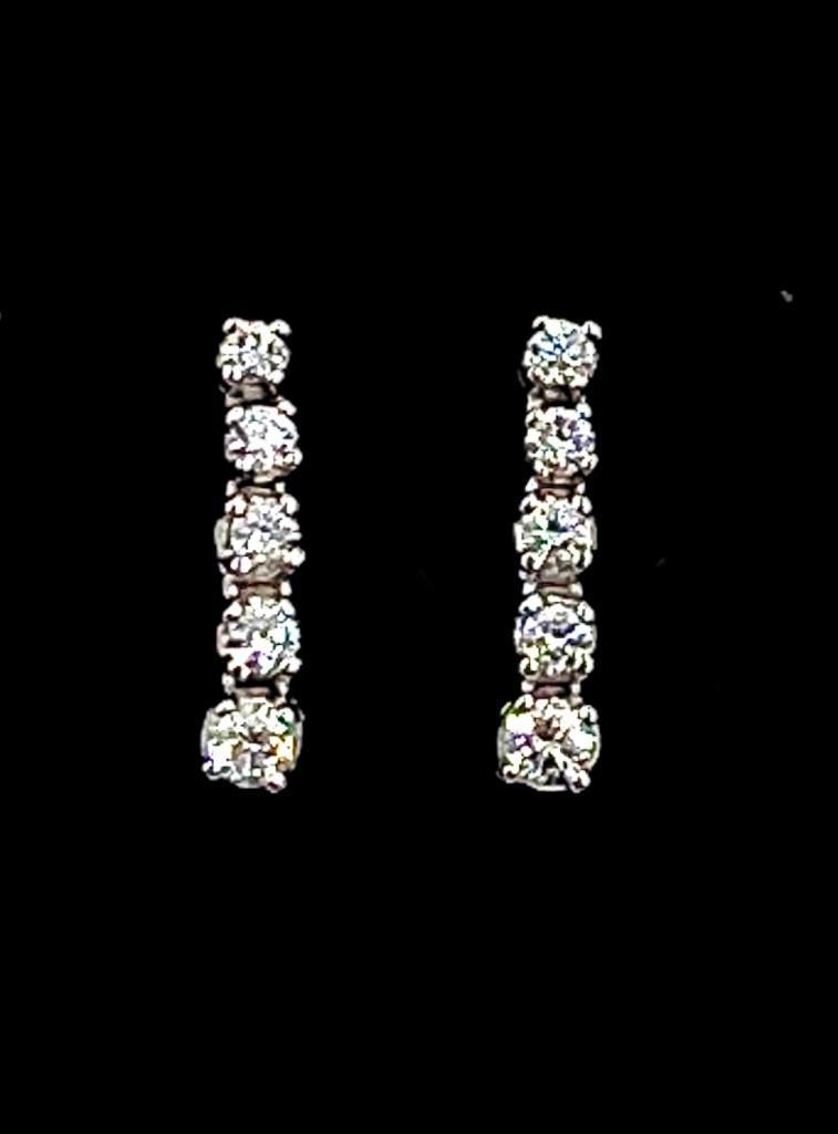Delicate Gem Graduated Diamond Drop Earrings (1 of 1)