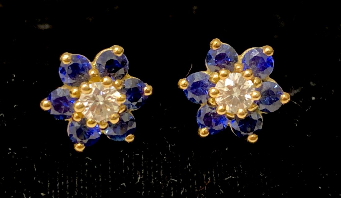 George Leaderman Sapphire and Diamond Earrings (1 of 4)