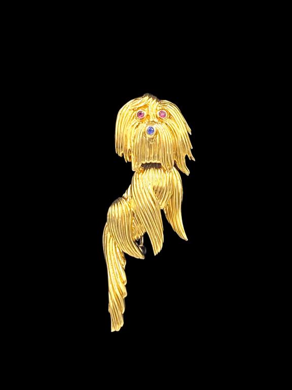 Henry Dankner Gold Dog Brooch (1 of 3)
