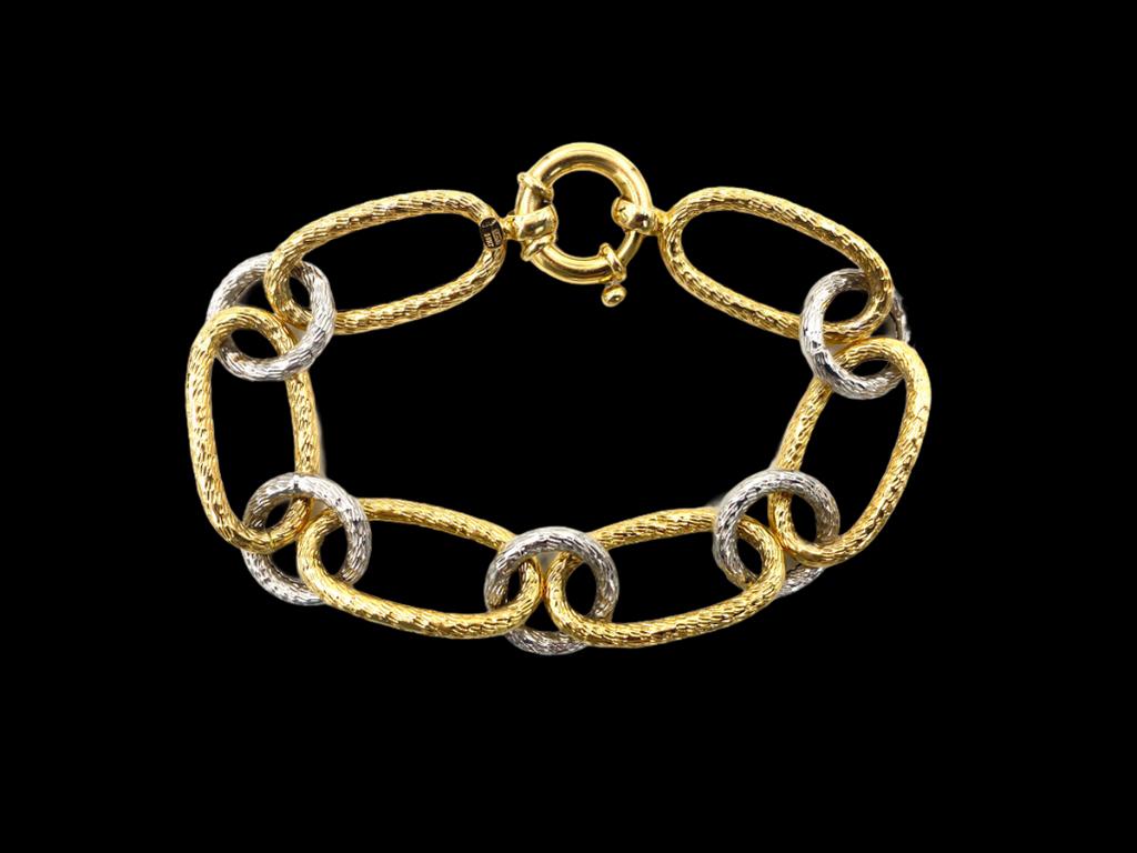 Two Tone Gold Linked Bracelet (1 of 4)