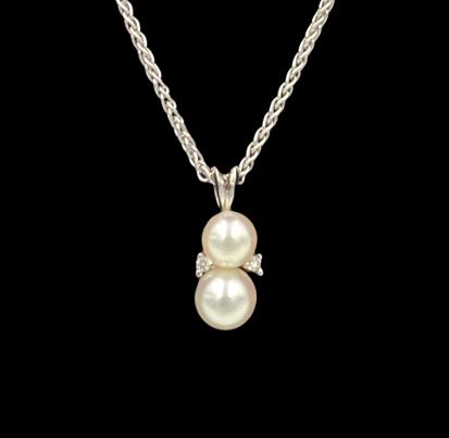 Mastoloni Double Pearl Drop Pendant Necklace (1 of 3)