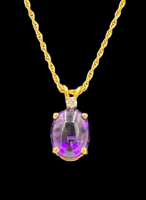 Maurice Spain & Sons Amethyst and Diamond Pendant (1 of 3)