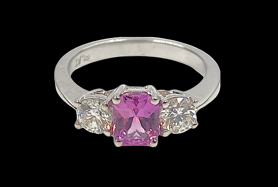 Pico Hot Pink Sapphire and Diamond Platinum Ring (1 of 6)