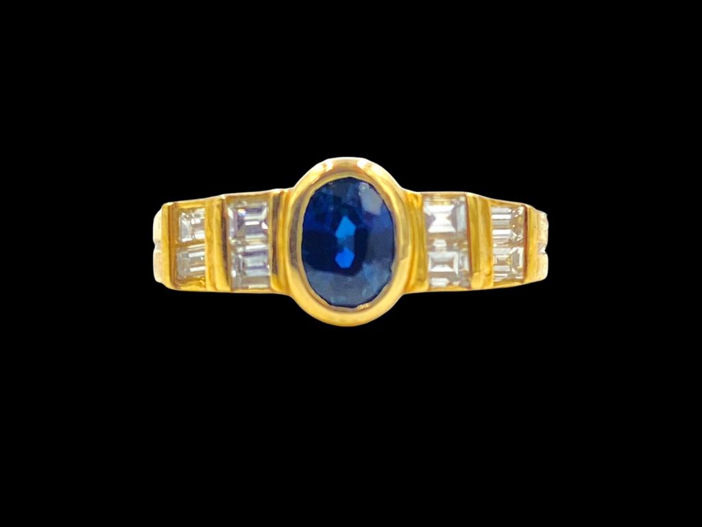 Craig Drake Oval Sapphire and Diamond Ring (1 of 5)