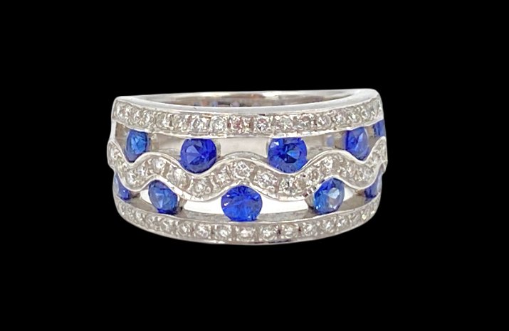 Pico Sapphire and Diamond Open Work Band (1 of 5)