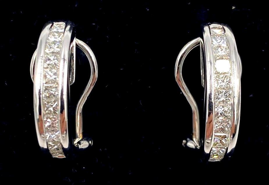 Pico Rhodium Plated Princess Cut Diamond Earrings (1 of 2)