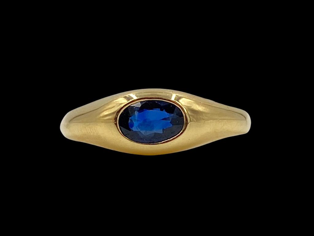 Larter &  Sons Oval Bezel Set Sapphire Ring (1 of 5)