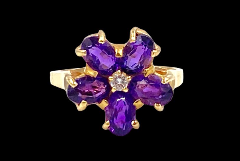 Maurice Spain &  Sons Amethyst Flower Ring (1 of 5)