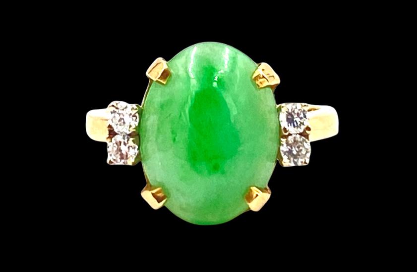Oval Jade and Diamond Ring (1 of 5)