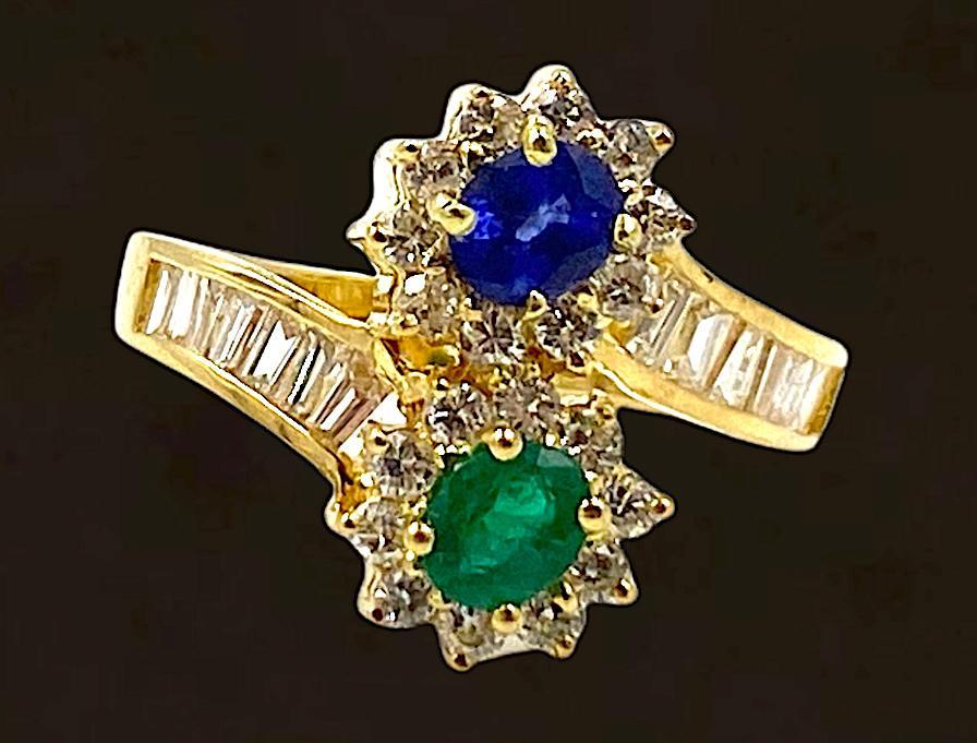 T.S.L. Emerald, Sapphire and Diamond Ring (1 of 6)