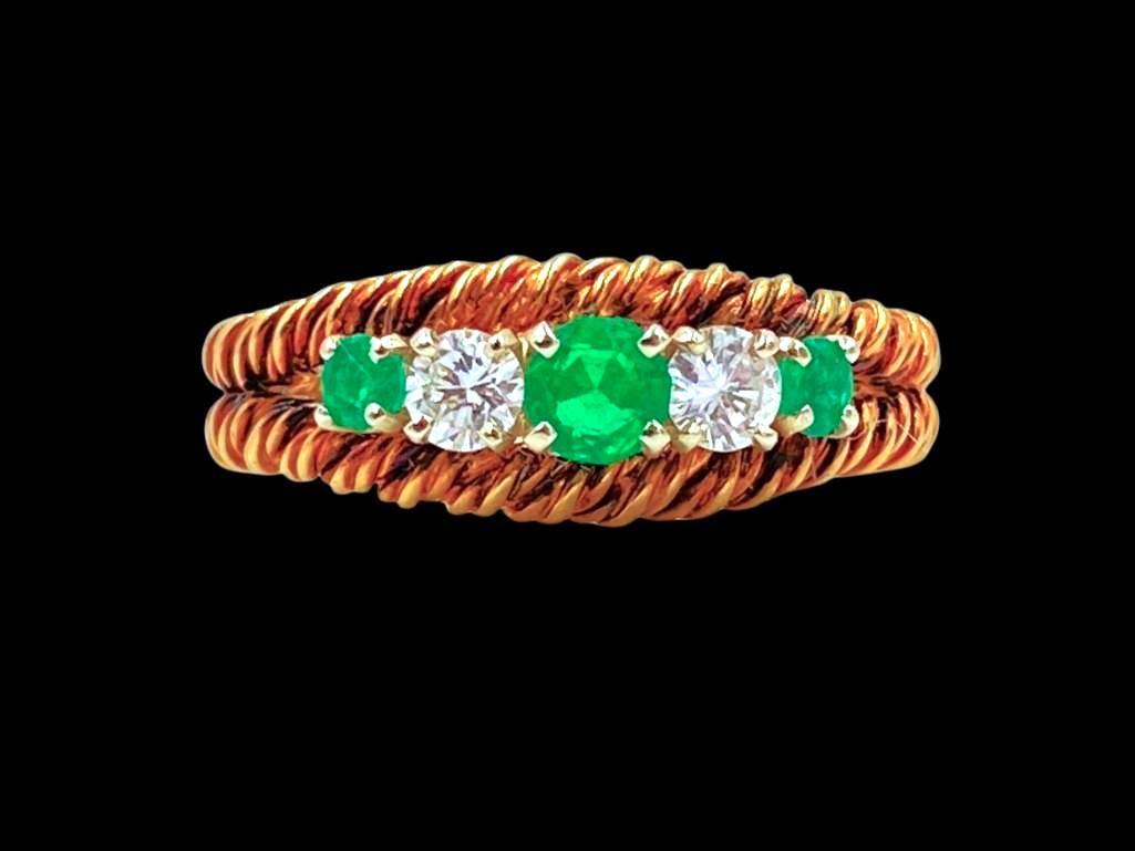 Craig Drake Five Stone Emerald and Diamond Ring (1 of 4)