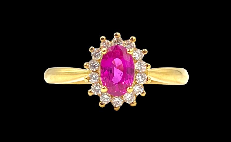 Suna Brothers Hot Pink Ruby and Diamond Ring (1 of 5)