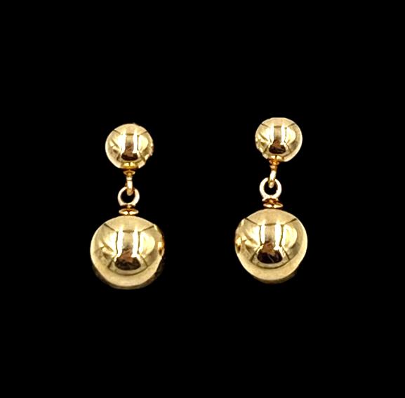 Simons Brothers Dangling Gold Ball Studs (1 of 1)